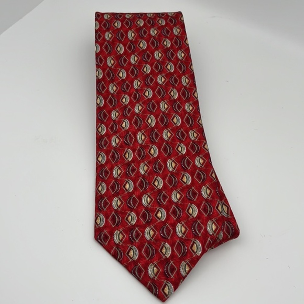 Ermenegildo Zegna Red Silk Tie Made in Italy - Picture 7 of 9